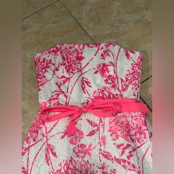 Lilly Pulitzer Sienna Strapless Dress Resort White Caliente Size 6 - Picture 3 of 10